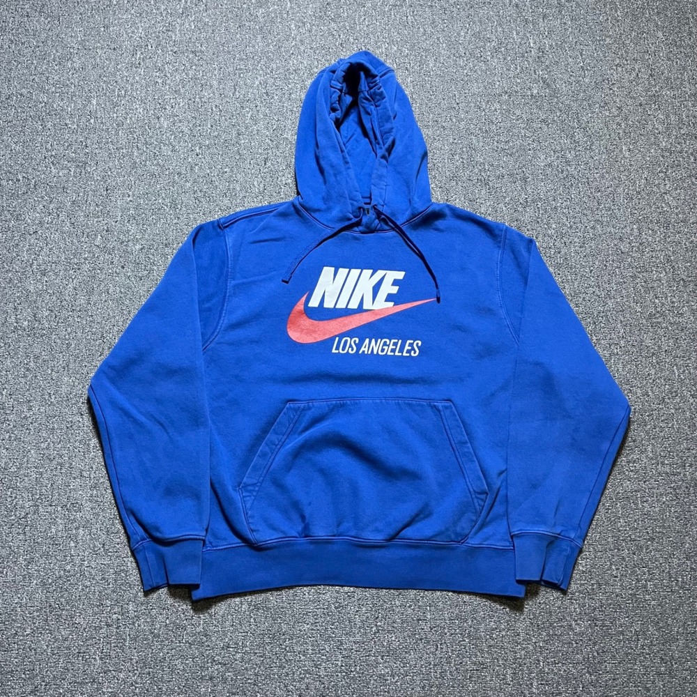 Nike Los‎ Angeles Graphic Hoodie Size Medium Blue Pullover CW2320-477 Sweatshirt